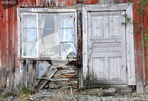 Image of Old window and door