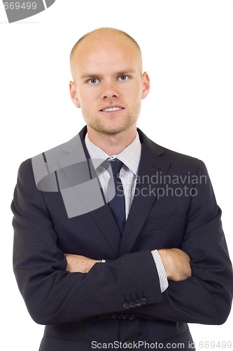 Image of Portrait of a smiling young businessman