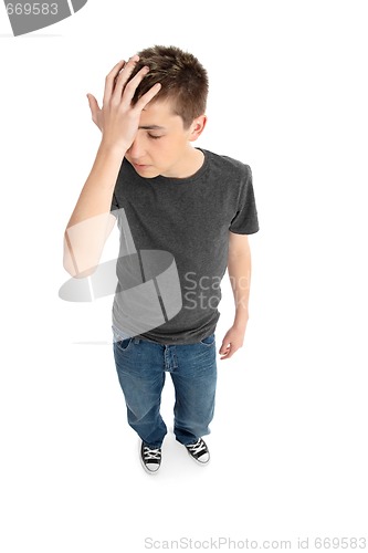 Image of Boy mistake or headache