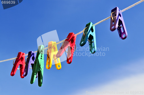Image of Colorful clothes pins