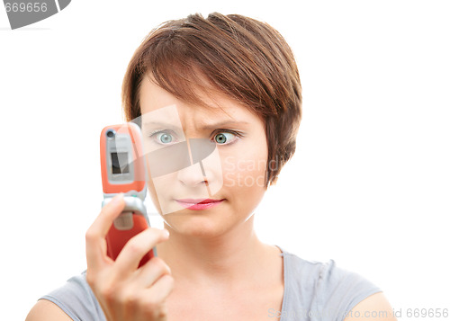 Image of Angry woman with phone