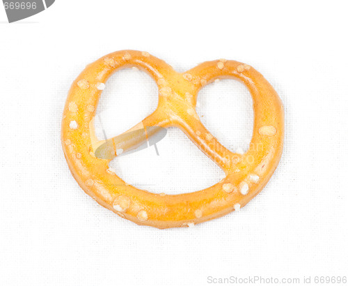 Image of Pretzel on white canvas