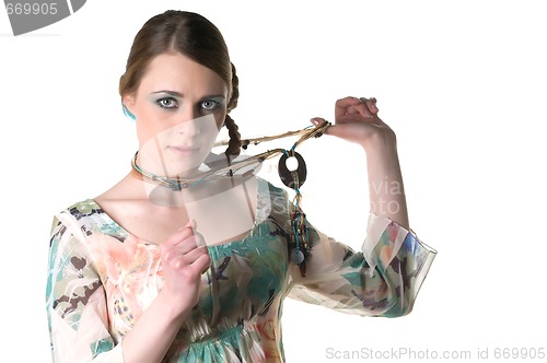 Image of Young woman in studio