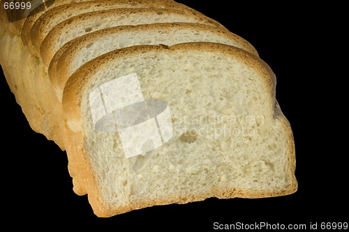 Image of Slices of bread isolated on black background