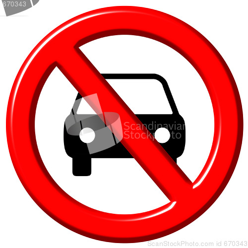Image of No cars allowed 3d sign