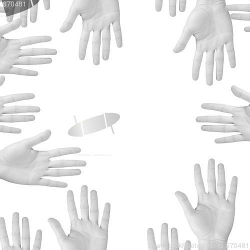 Image of Hands on white.