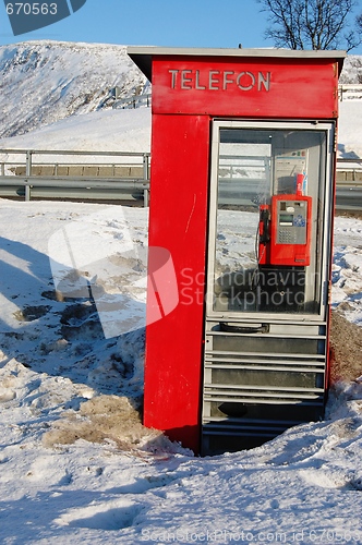 Image of Payphone in snow