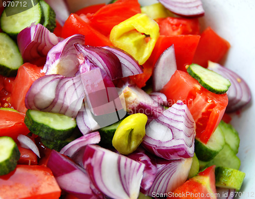 Image of Various cut vegetables