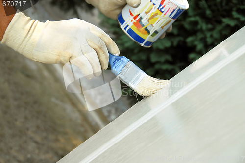 Image of Painting wooden door