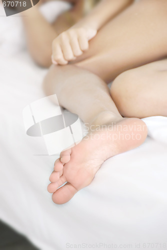 Image of Sleeping girl foot