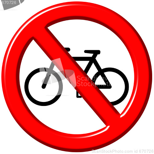 Image of No bicycles 3d sign