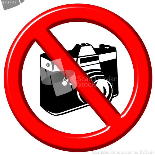 Image of No photographs 3d sign