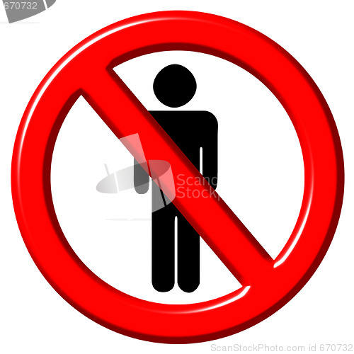 Image of No men 3d sign