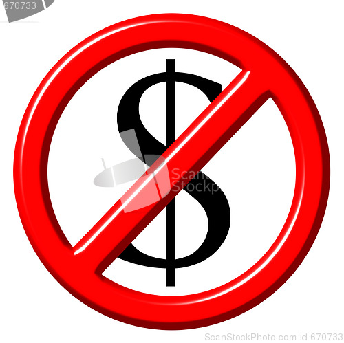 Image of Free of charge anti dollar 3d sign