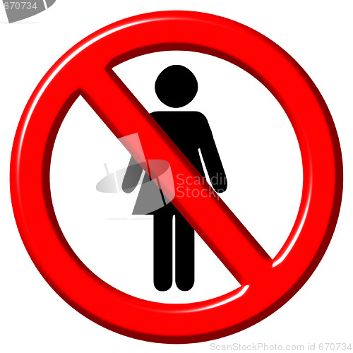 Image of No women 3d sign