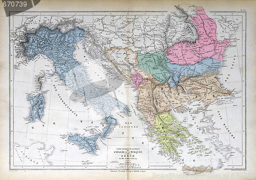 Image of Old map of 1883, Italy