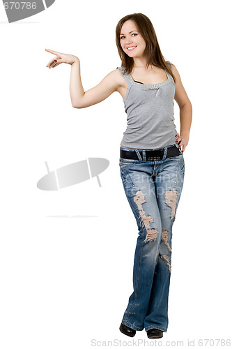 Image of Beautiful smiling young woman. Isolated on white