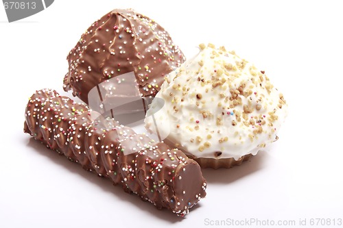 Image of chocolate covered meringue confection