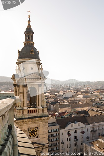 Image of Bell tower of basilica in Budapest