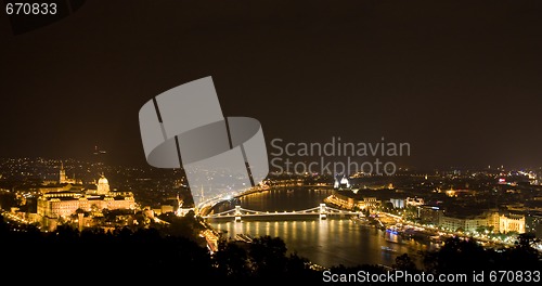 Image of night panorama of budapest 