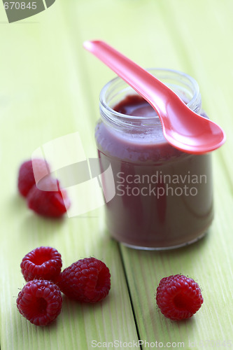 Image of baby food - raspberries