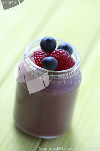 Image of baby food - raspberries and blueberries