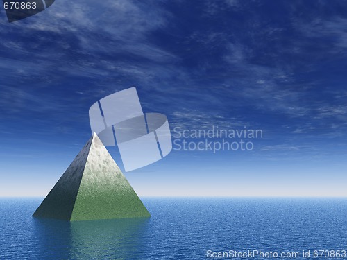 Image of pyramid at the ocean