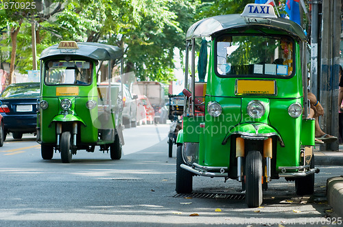 Image of Tuk-tuk taxis in Bangkok