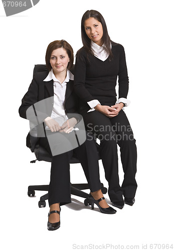 Image of Two friend businesswomen