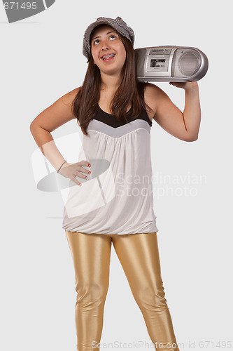 Image of Teen with radio