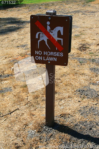 Image of No Horses on Lawn Sign