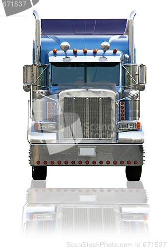 Image of Semi Truck Isolated on a White Background