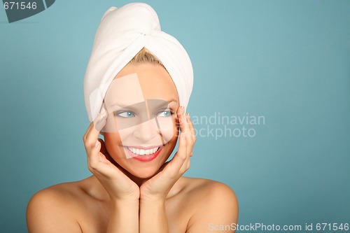 Image of Beautiful  Woman Awaiting Spa Treatment