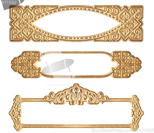 Image of Three Golden Embossed Frames