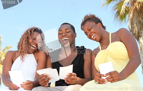 Image of African American Friends Outdoors Laughing