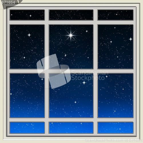 Image of bright star through the window