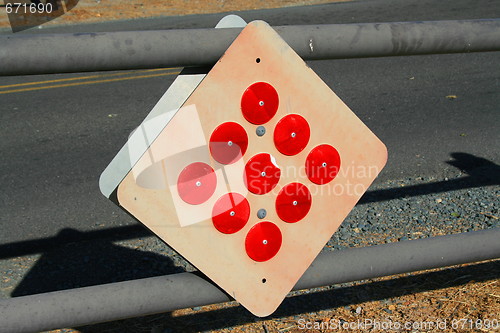 Image of Reflectors on a Caution Sign