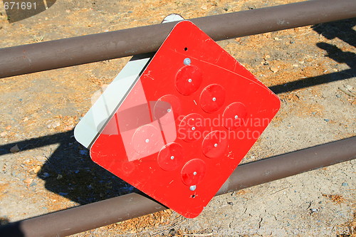 Image of Reflectors on a Caution Sign