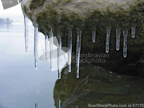 Image of Icicles on the Boulder