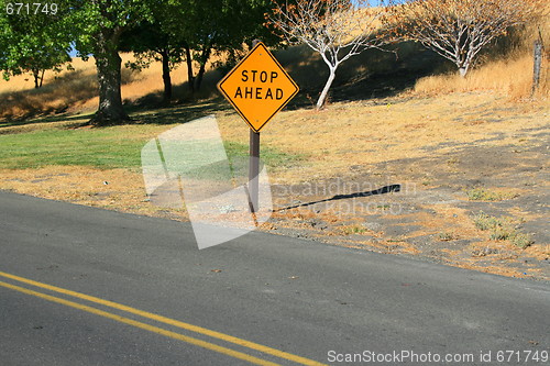 Image of Stop Ahead Road Sign