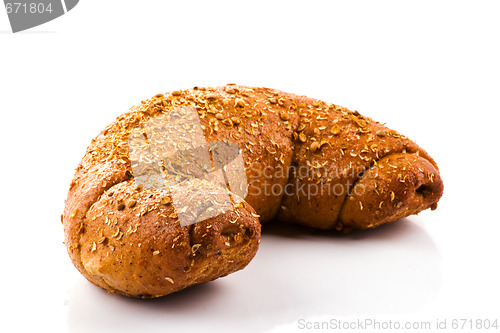 Image of Bread on white background