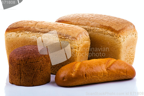 Image of Bread on white background