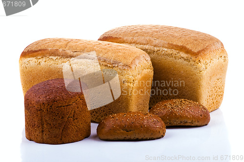 Image of Bread on white background