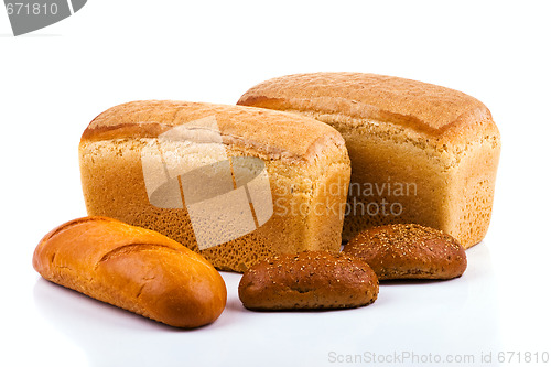 Image of Bread on white background