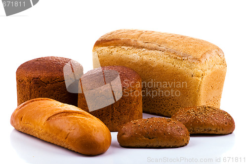 Image of Bread on white background