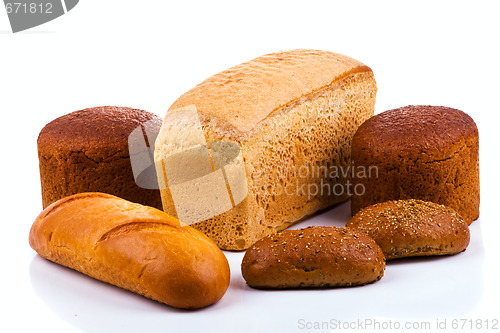 Image of Bread on white background