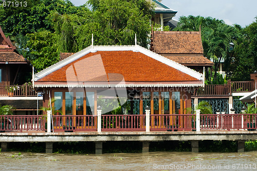 Image of Houses by the river in Thailand