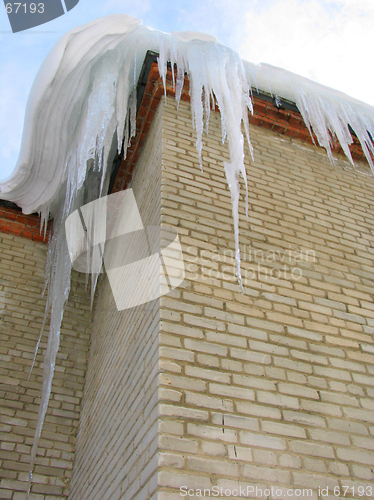 Image of Big icicles on the roof