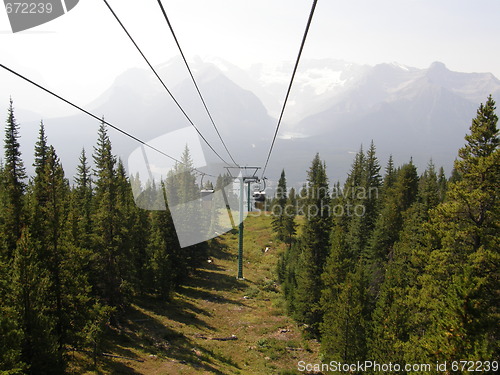 Image of Lake Louise Cable Car in Banff National Park in Rocky Mountains
