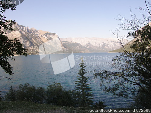 Image of Lake Minnewanka In Banff National Park In Alberta